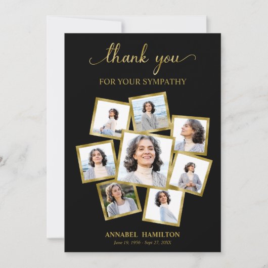 Modernes Foto Collage Beileid Vielen Dank Einladung (Vorderseite)