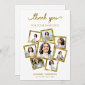 Modernes Foto Collage Beileid Vielen Dank Einladung (Vorne/Hinten)