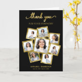 Modernes Foto Collage Beileid Vielen Dank für Ihre Karte (Gelbe Blume)