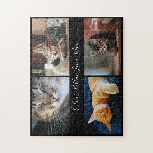 Modernes Foto Collage benutzerdefinierter Skriptna Puzzle (Vertikal)