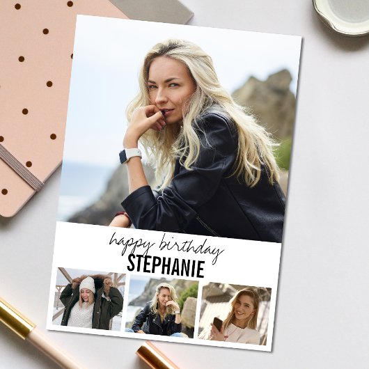 Modernes Foto | Collage Birthday Gruß Karte