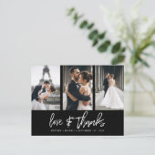 Modernes Foto Collage Black mit Handschrift Vielen Postkarte (Stehend Vorderseite)