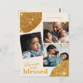 Modernes Foto Collage Familie Weihnachtsfeiertag Postkarte (Vorne/Hinten)