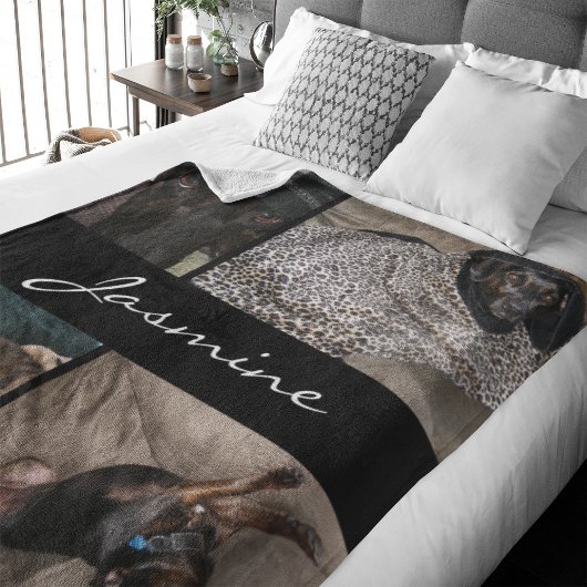 Modernes Foto Collage | Fleece Dog Blanket