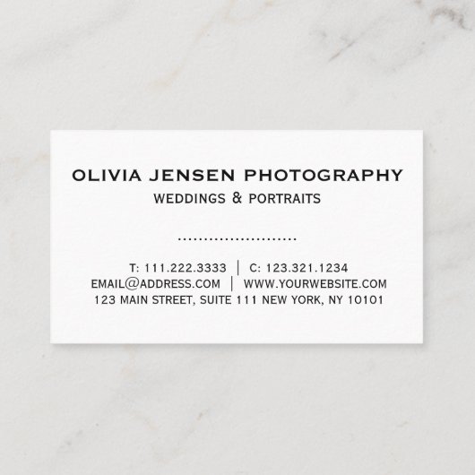 Modernes Foto-Collage-Foto Visitenkarte (Rückseite)