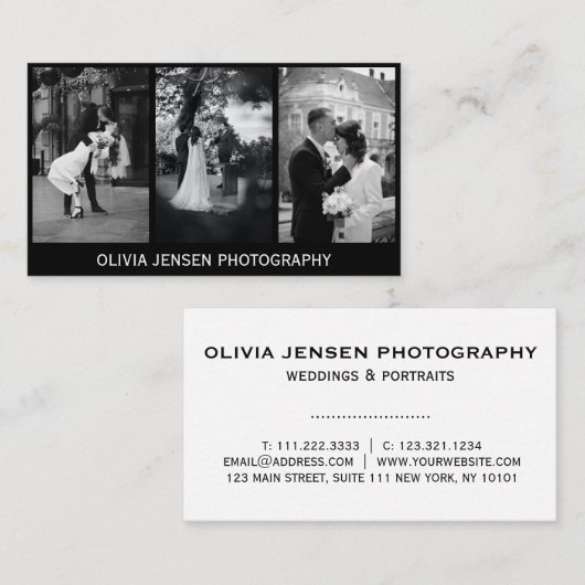 Modernes Foto-Collage-Foto Visitenkarte (Vorne/Hinten)