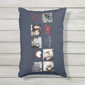 Modernes Foto Collage Geschenk - Hochzeit, Jahrest Kissen Für Draußen (Vorderseite(Vertikal))