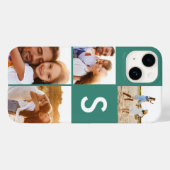 Modernes Foto Collage hellgrün erste Monogramm Case-Mate iPhone Hülle (Rückseite (Horizontal))