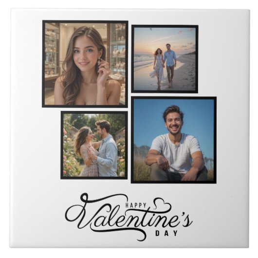 Modernes Foto Collage Keepake Valentines Geschenk Fliese (Vorderseite)
