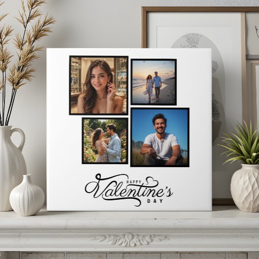 Modernes Foto Collage Keepake Valentines Geschenk Fliese