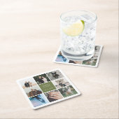 Modernes Foto Collage Picture Grid Rechteckiger Pappuntersetzer (Vor Ort)