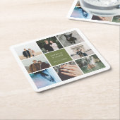 Modernes Foto Collage Picture Grid Rechteckiger Pappuntersetzer (angewinkelt)