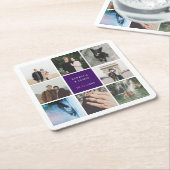 Modernes Foto Collage Picture Grid Rechteckiger Pappuntersetzer (angewinkelt)
