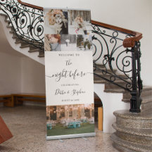 Modernes Foto Collage Probe Dinner Willkommen