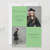 Modernes Foto Collage Senior Party Abschluss 2024 Einladung (Rückseite)