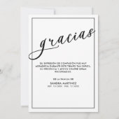 Modernes Foto Collage Spanische Beerdigung Dankeskarte (Rückseite)