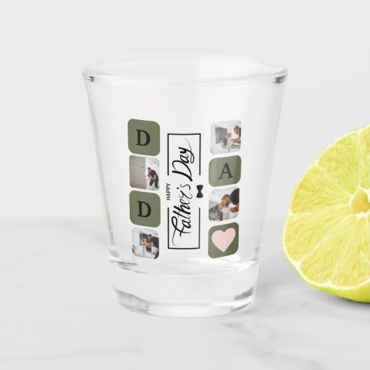 Modernes Foto Collage Vatertag Shot Glas (Vorderseite)