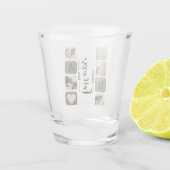 Modernes Foto Collage Vatertag Shot Glas (Rückseite)