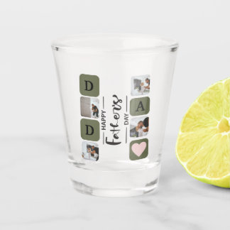 Modernes Foto Collage Vatertag Shot Glas