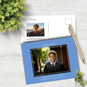 Modernes Foto Cornflower Blue Grad Vielen Dank Postkarte