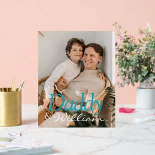 Modernes Foto Daddy & Baby Name Keepake Acrylschild