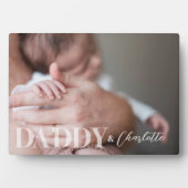 Modernes Foto Daddy & Baby Name Keepake Fotoplatte (Vorderseite)