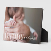 Modernes Foto Daddy & Baby Name Keepake Fotoplatte (Seite)
