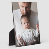 Modernes Foto Daddy & Baby Name Keepake Fotoplatte (Seite)