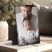 Modernes Foto Daddy & Baby Name Keepake Fotoplatte