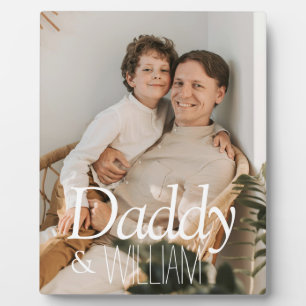 Modernes Foto Daddy & Baby Name Keepake Fotoplatte