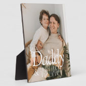 Modernes Foto Daddy & Baby Name Keepake Fotoplatte (Seite)