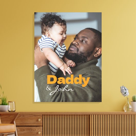 Modernes Foto Daddy & Son Name Keepake Leinwanddruck (Insitu (Wohnzimmer))
