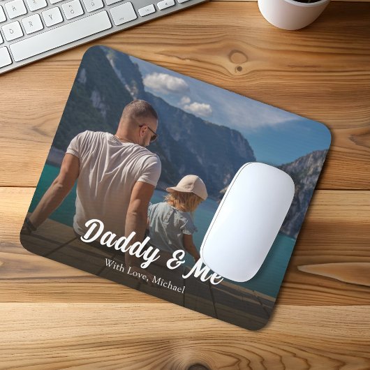 Modernes Foto Daddy und ich kundenspezifisch Mousepad