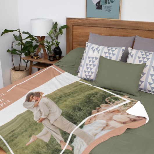 Modernes Foto | Dankbar gesegnet dankbar Fleecedecke