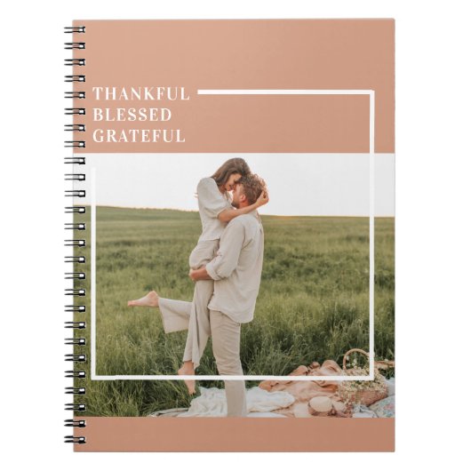 Modernes Foto | Dankbar gesegnet dankbar Notizblock (Vorderseite)