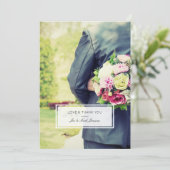 Modernes Foto Dankeskarte (Stehend Vorderseite)