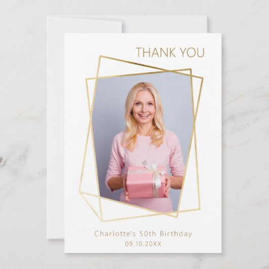 Modernes Foto Dankeskarte (Vorderseite)