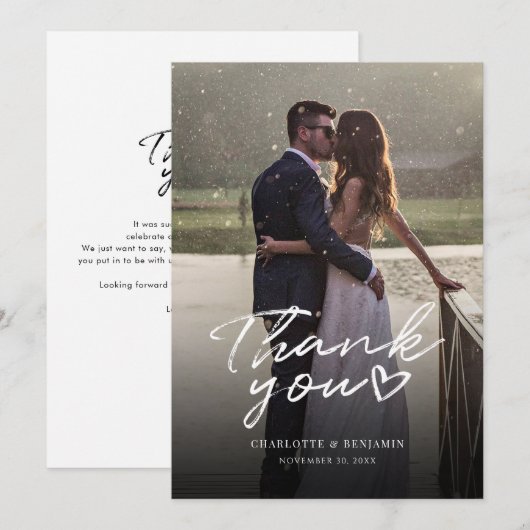 Modernes Foto Dankeskarte (Vorne/Hinten)