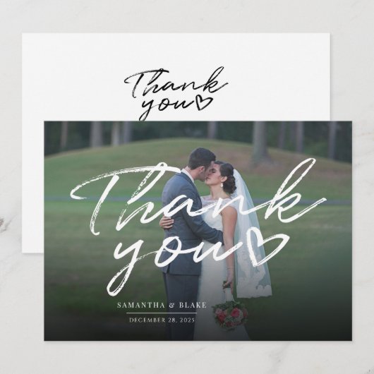 Modernes Foto Dankeskarte (Vorne/Hinten)
