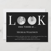 modernes Foto, das 40 Jahre alt ist Einladung (Vorderseite)