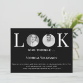 modernes Foto, das 40 Jahre alt ist Einladung (Stehend Vorderseite)