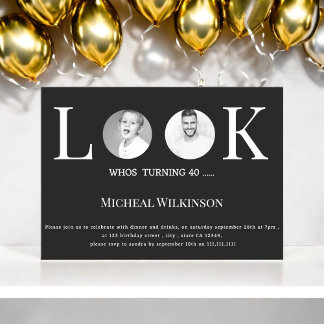 modernes Foto, das 40 Jahre alt ist Einladung