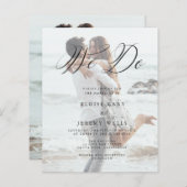 Modernes Foto, das wir für Hochzeiten einladen (Vorne/Hinten)