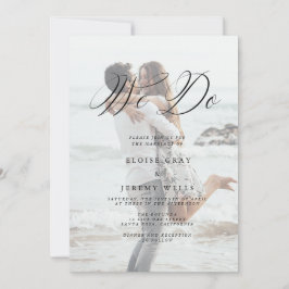 Modernes Foto, das wir für Hochzeiten einladen Einladung