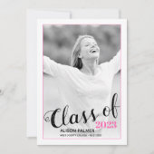 Modernes Foto der 2023-Skriptklasse mit heißen ros Einladung (Vorderseite)