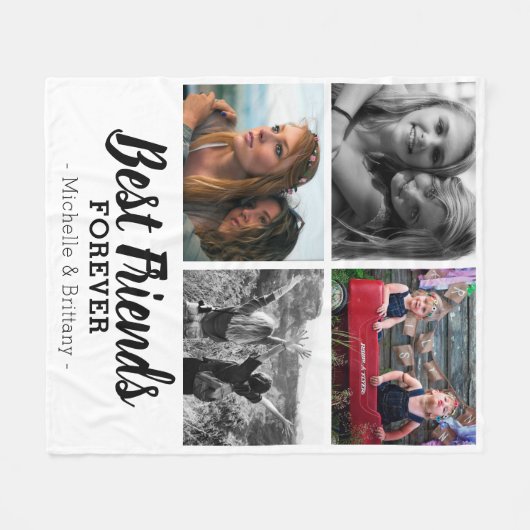 Modernes Foto der besten Freunde Fleecedecke (Vorderseite (Horizontal))