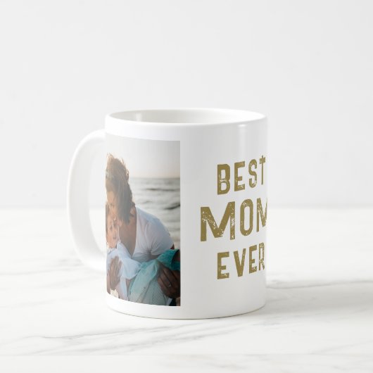 Modernes Foto der besten Mama je Muttertag Kaffeetasse (Vorderseite Links)