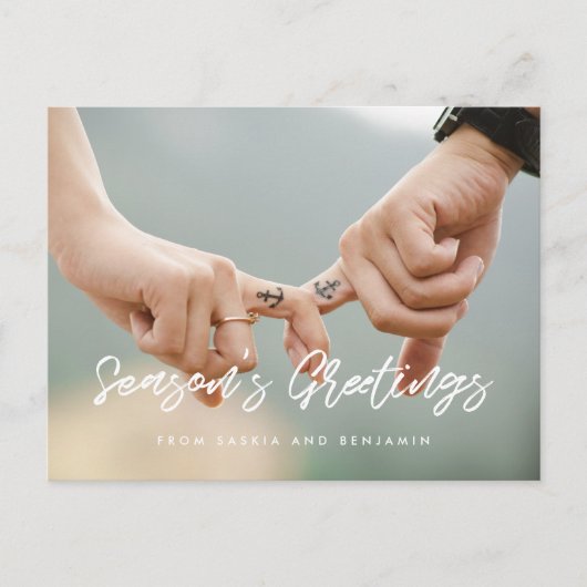 Modernes Foto der Grüße der Jahreszeit Postkarte (Vorderseite)