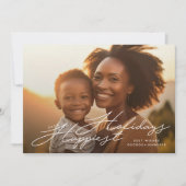 modernes Foto der Kalligraphie Feiertagskarte (Vorderseite)