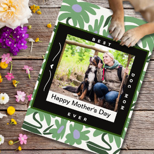 Modernes Foto der Mama des Blumenhundes Muttertag Feiertagskarte